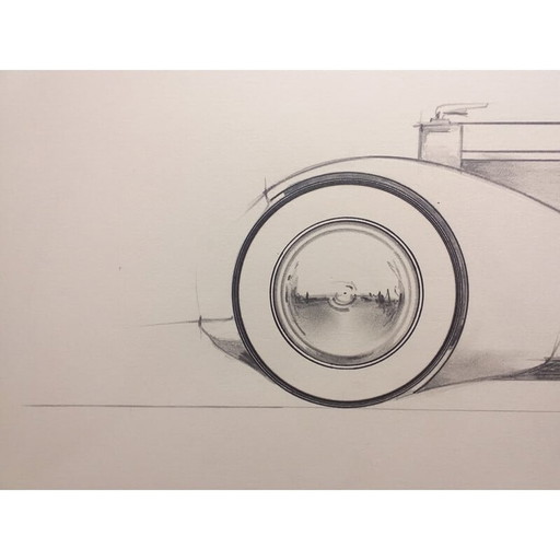 Vintage tekening "Grand coupé 3" van André Ferrand, 1998