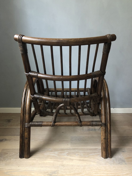 Image 1 of Vintage Faux Bamboe Rotan Manou Fauteuil