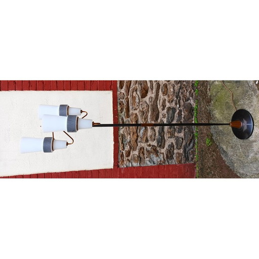 Vintage gouden messing vloerlamp met 3 lampen voor La Maison Arlus, 1950