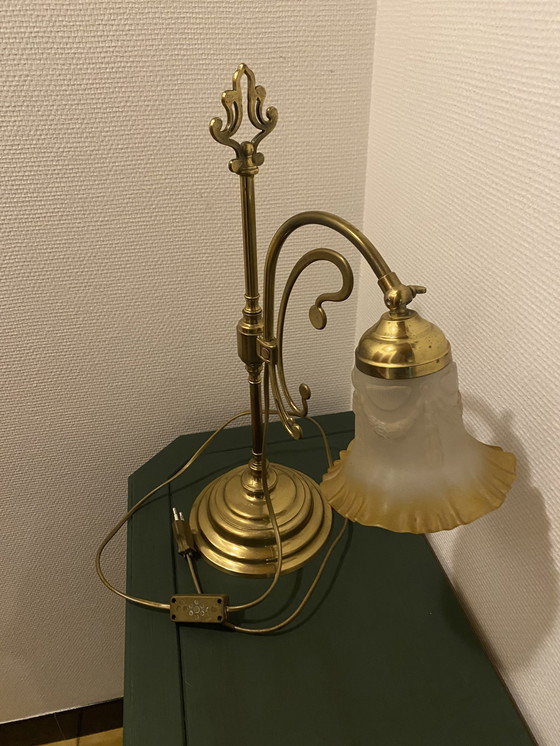 Image 1 of Art Nouveau Bureaulamp Vintage Brass