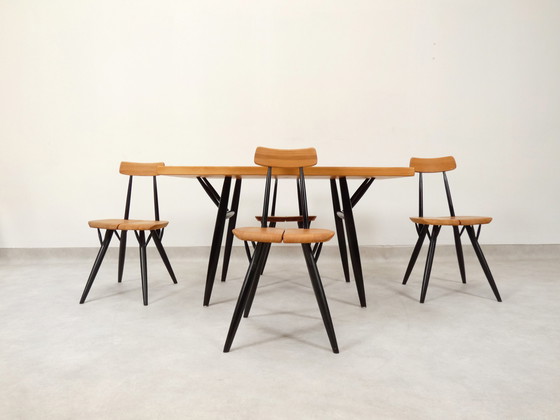 Image 1 of Ilmari Tapiovaara “Pirkka” dining set for Laakan Puu Finland 