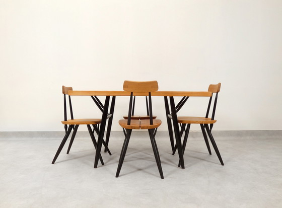 Image 1 of Ilmari Tapiovaara “Pirkka” dining set for Laakan Puu Finland 