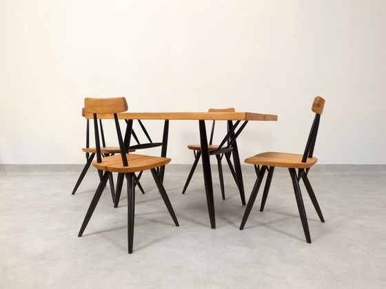 Image 1 of Ilmari Tapiovaara “Pirkka” dining set for Laakan Puu Finland 