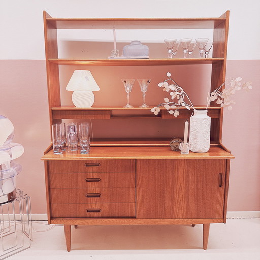 Mid Century Zweedse Teakhouten Highboard