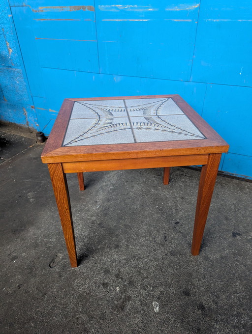 Vintage Coffee Table, Ceramic/Teak, Denmark 1960S