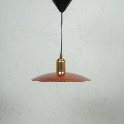 Minimalist metalen hanglamp jaren 80, postmodern pendant