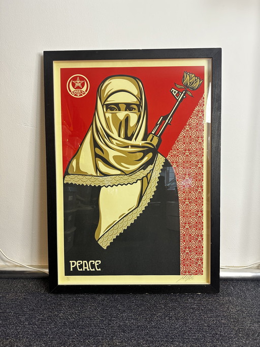 Gehoorzaam, Shepard Fairey. Moslimvrouw