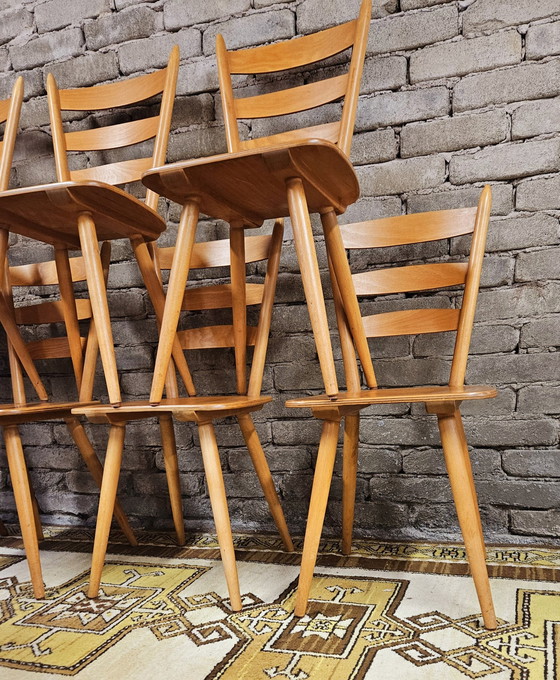 Image 1 of Set van 8 vintage bistrostoelen uit 1960