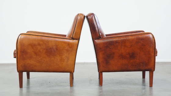 Image 1 of 2 X Armchair Gemaakt Van Schapenleer 