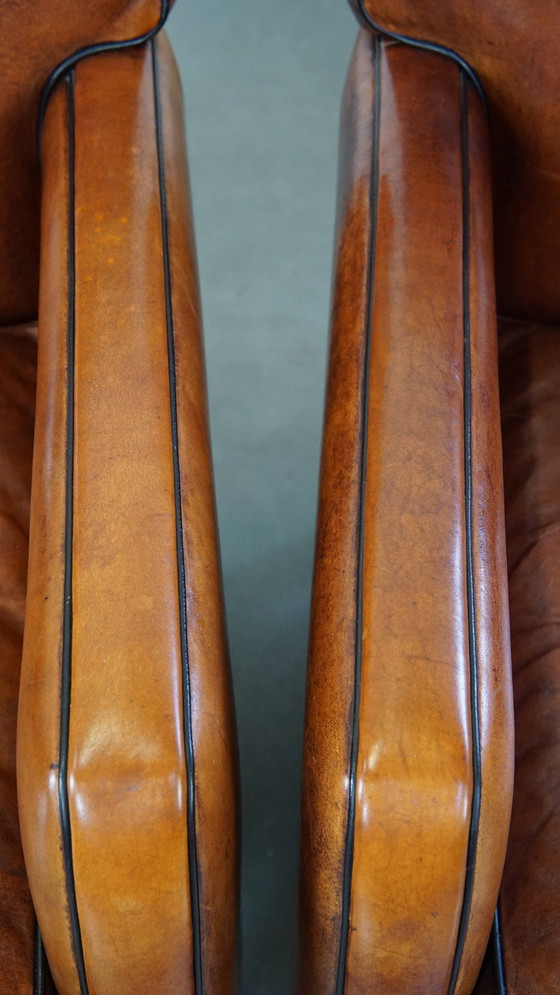 Image 1 of 2 X Armchair Gemaakt Van Schapenleer 