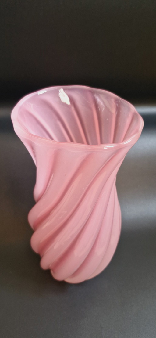 50 Archimede Seguso gesigneerd Murano glas roze opaline vaas