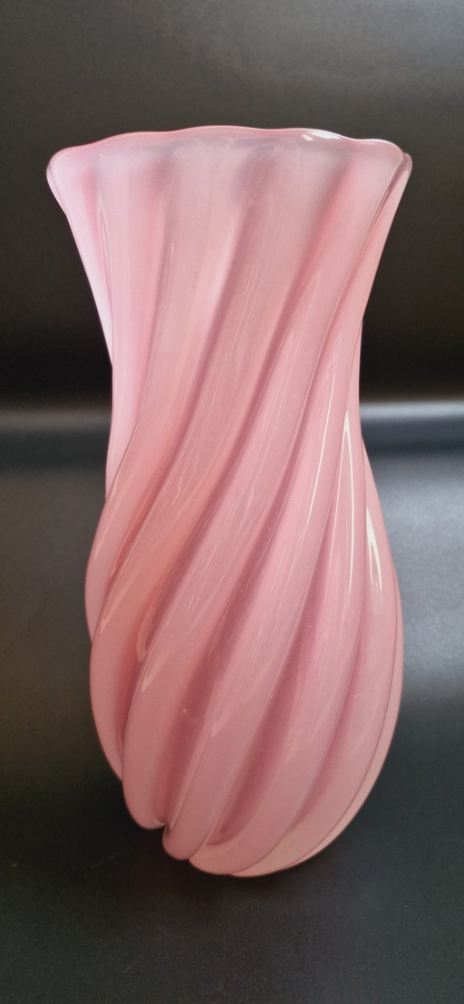 50 Archimede Seguso gesigneerd Murano glas roze opaline vaas