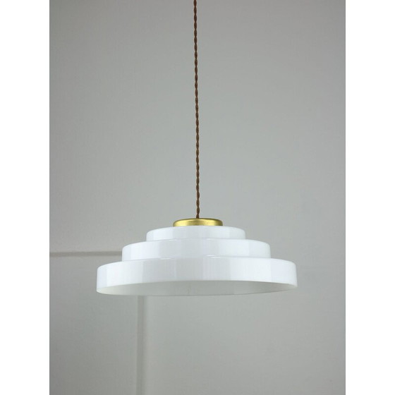 Image 1 of Vintage Cascade hanglamp van messing en plexiglas