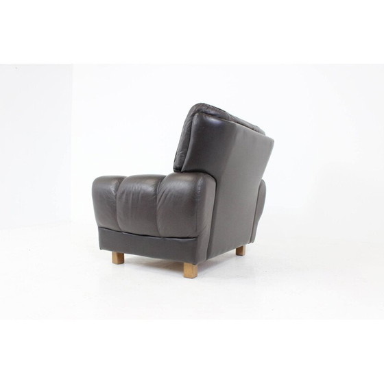 Image 1 of Bruine leren fauteuil van Vyber, 1970
