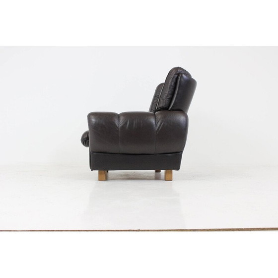 Image 1 of Bruine leren fauteuil van Vyber, 1970