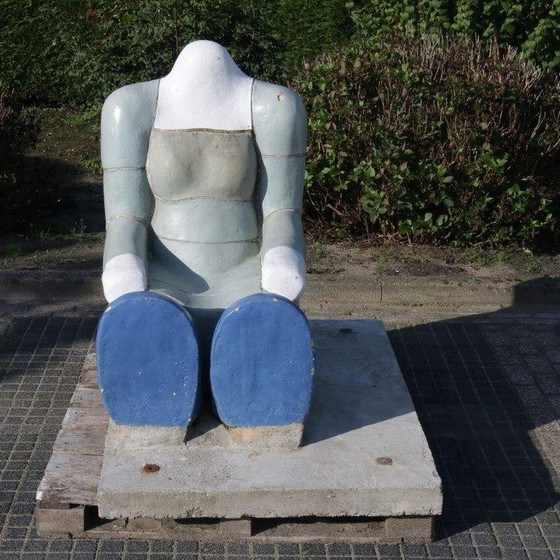 Image 1 of "Zittende figuur" sculptuur van Jan Snoeck, Nederland 1980