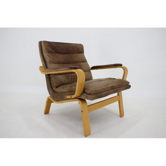 Image 1 of Vintage "Contino" leren fauteuil van Yngve Ekström, Zweden 1970