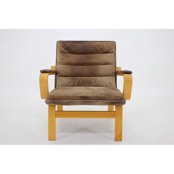 Image 1 of Vintage "Contino" leren fauteuil van Yngve Ekström, Zweden 1970