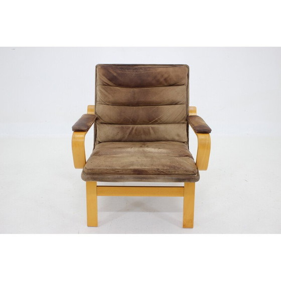 Image 1 of Vintage "Contino" leren fauteuil van Yngve Ekström, Zweden 1970