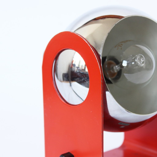 Oogbol lamp uit de ruimte, rood 70S Vintage