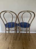 2x Vintage messing stoelen