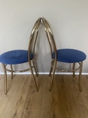 2x Vintage messing stoelen