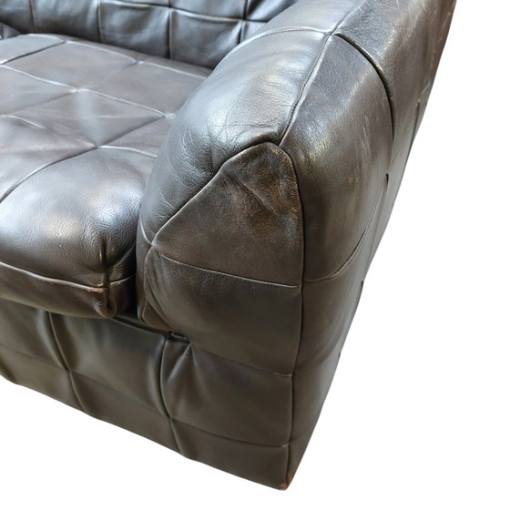 Image 1 of Set Van 3 Vintage Leren Patchwork Zithoek Artima 