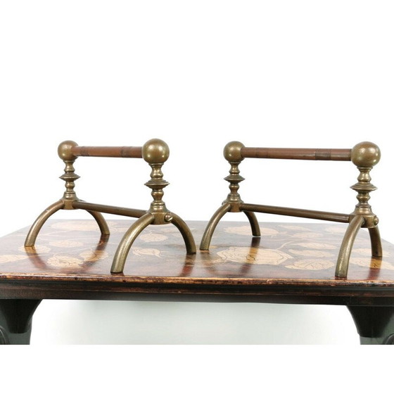 Image 1 of Paar vintage messing vuurpotten van Dr Christopher Dresser