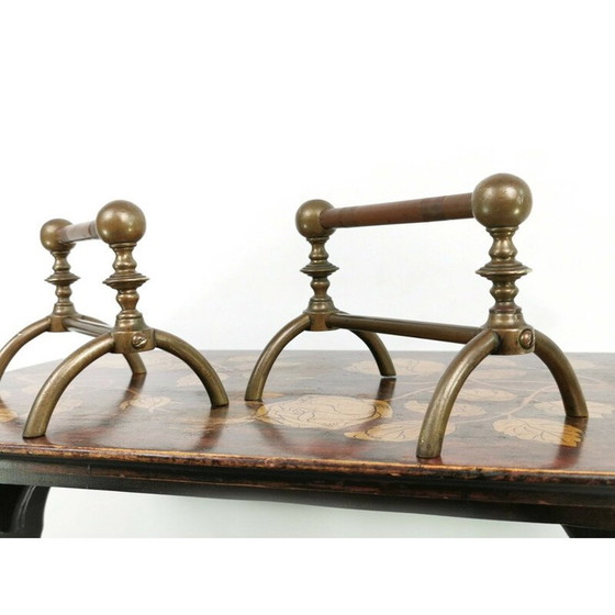 Image 1 of Paar vintage messing vuurpotten van Dr Christopher Dresser