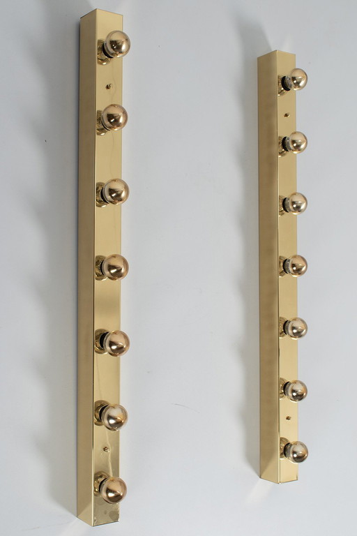 Set van 2 messing wandlampen