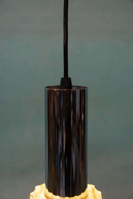 Image 1 of Vintage chroom en glas hanglamp, cascade space age pendant