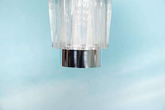 Image 1 of Vintage chroom en glas hanglamp, cascade space age pendant