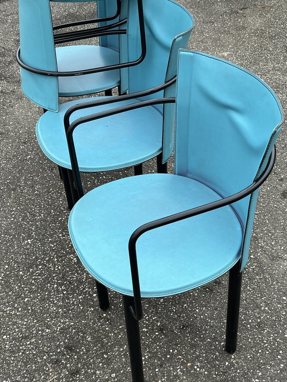 Image 1 of 4 Postmoderne Eetkamerstoelen, Enrico Pellizzoni Italia