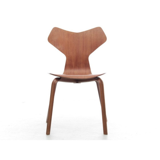 Image 1 of Vintage teakhouten "grand prix" stoelen van Arne Jacobsen, Denemarken 1972