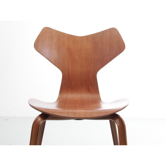 Image 1 of Vintage teakhouten "grand prix" stoelen van Arne Jacobsen, Denemarken 1972
