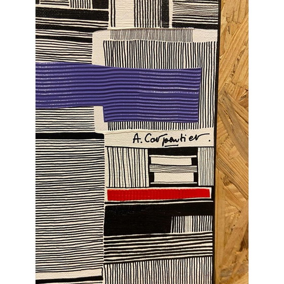 Image 1 of Acryl op vintage doek "Les Champs de Keukenhoff" door Alain Carpentier