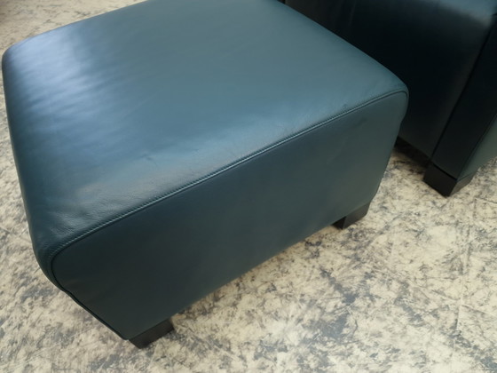 Image 1 of De Sede Fauteuil Met Kruk Groen Design Fauteuil Stoel