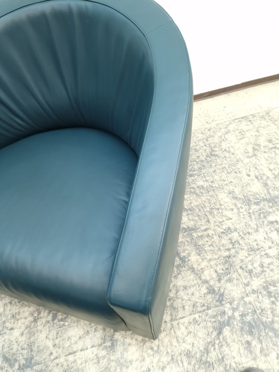 Image 1 of De Sede Fauteuil Met Kruk Groen Design Fauteuil Stoel