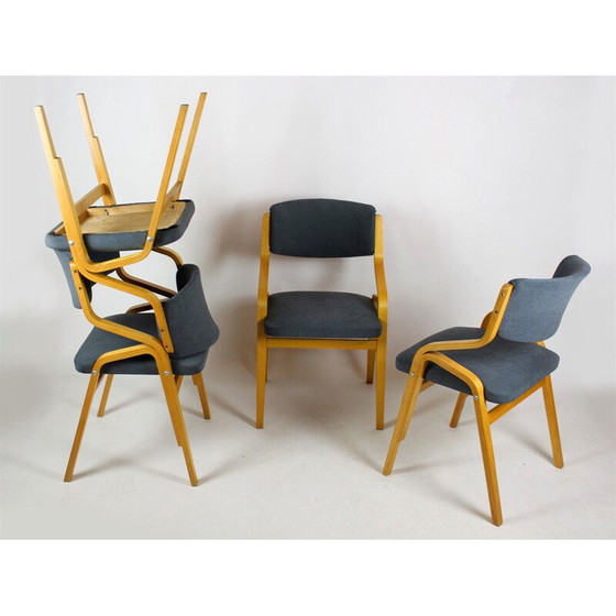 Image 1 of Set van 4 vintage stoelen van Drevopodnik Holesov, 1970