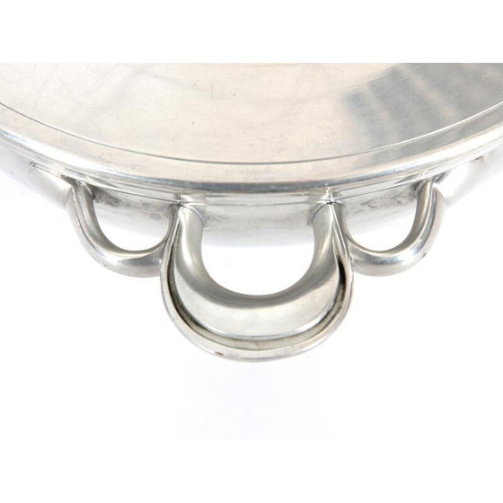 Image 1 of Vintage zilveren disko metalen pot met deksel van Just Andersen, 1930