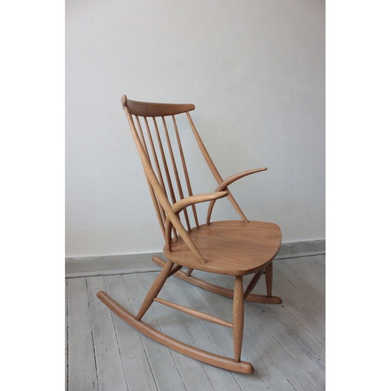 Image 1 of Vintage schommelstoel van Illum Wikkelsø voor Niels Eilersen, Denemarken 1958