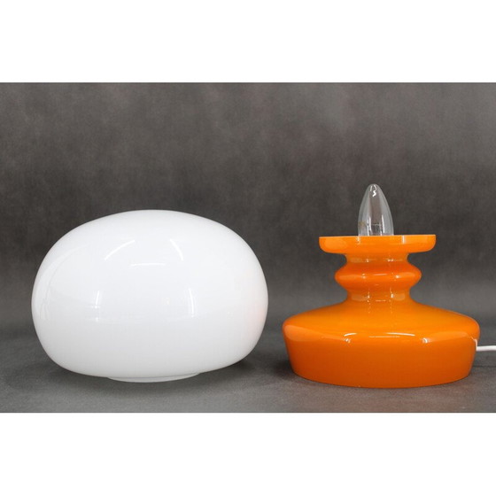 Image 1 of Vintage oranje glazen paddestoel tafellamp van Stepan Tabery, Tsjechoslowakije 1970