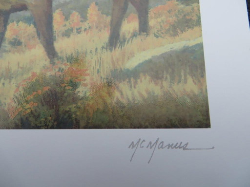 Pat McManus "Septembers Song" Eland hert litho – lithos zeefdrukken, Paper, Klassiek (photo 2 of 10)