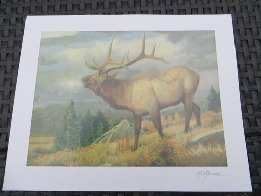 Pat McManus "Septembers Song" Eland hert litho – lithos zeefdrukken, Paper, Klassiek