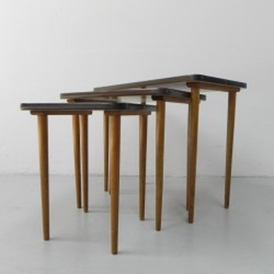 Image 1 of 3x Vintage bijzettafels, nesttafels mimiset - jaren 1960