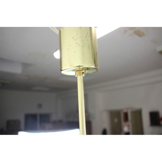 Image 1 of Vintage hanglamp van glas, gas, messing en kunststof, Tsjecho-Slowakije 1970
