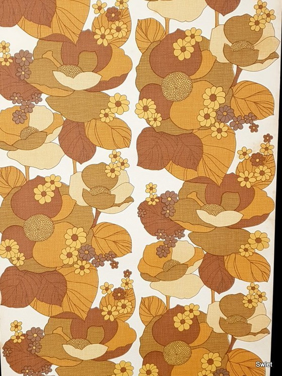 Image 1 of 4170 Vintage Bloemen Behang Jaren 70