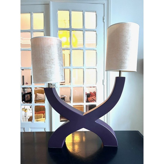 Image 1 of Vintage keramische lamp van Mathias Paris voor Masse Fourmaintraux, 1990