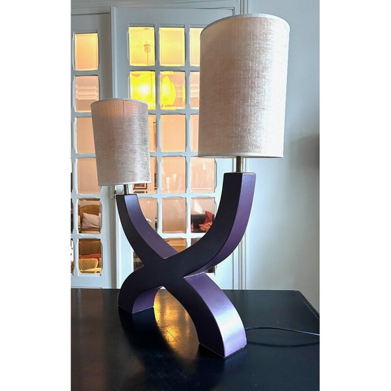 Image 1 of Vintage keramische lamp van Mathias Paris voor Masse Fourmaintraux, 1990