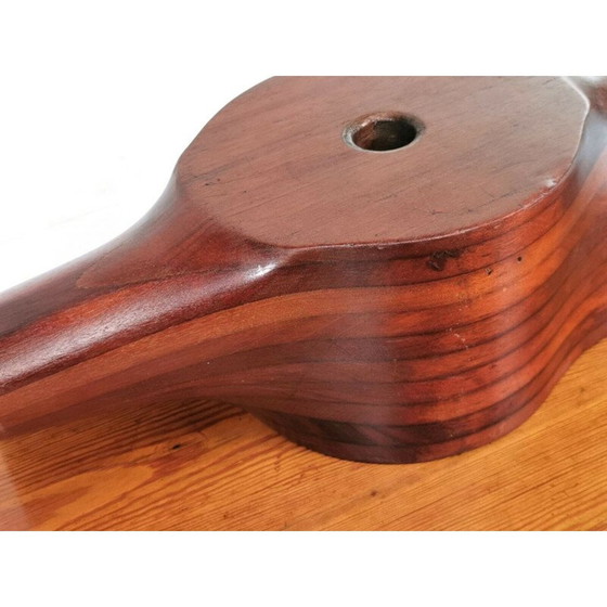 Image 1 of Vintage decoratieve eiken propellernaaf